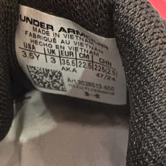 NEW [Under Armour] Lockdown 7 Black/Red/White Athletic Sneakers Shoes Youth 3.5 - Picture 11 of 12